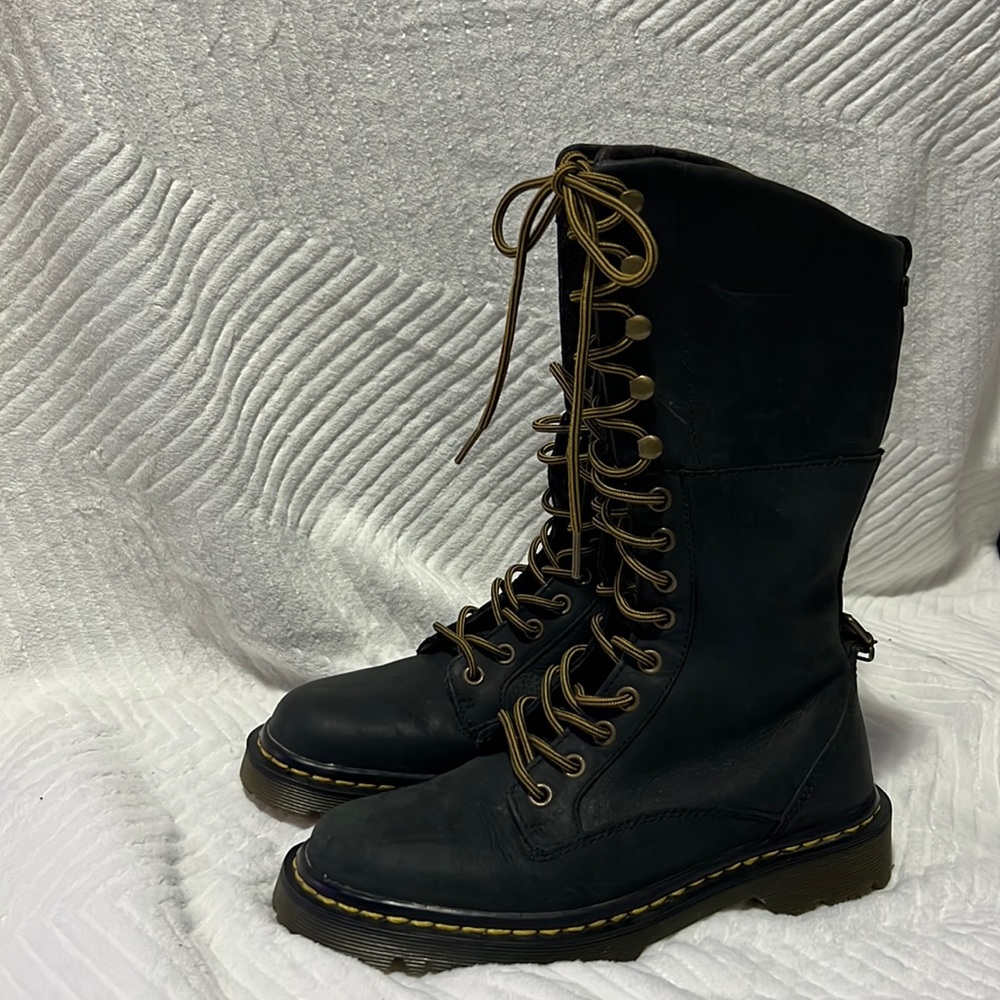 Dr. Marten Lace Up Floral Fold-Over Mid-Calf “Aleina” Boot